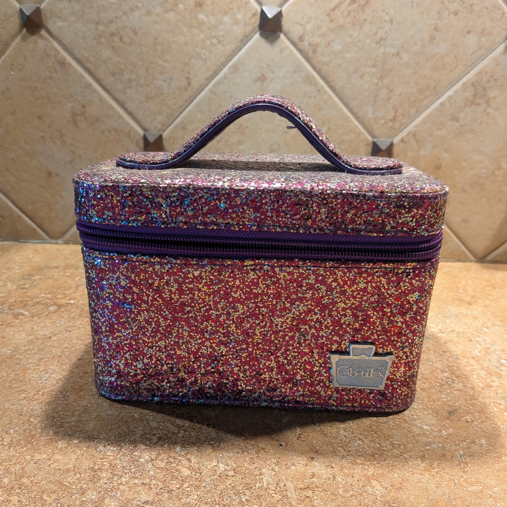Caboodles Glitter Pink Purple Travel Makeup Case